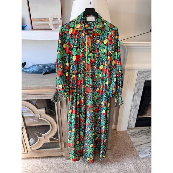Alexis Hiroka Robe in Botanical Mandarin Size Small - Picture 1 of 12